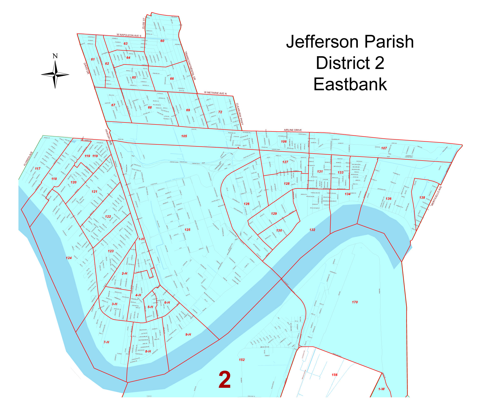 Deano Bonano Jefferson Parish Eastbank District 2 Map