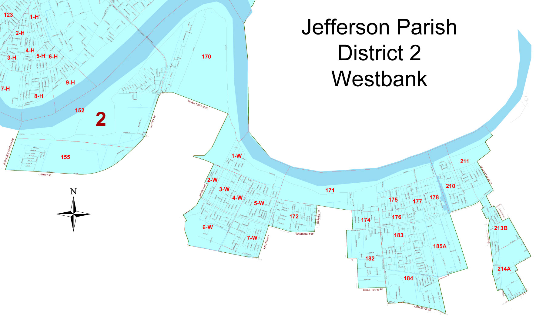 Deano Bonano Jefferson Parish District 2 Westbank Map
